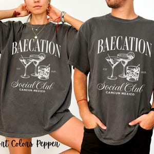 Couple Baecation Custom Social Club T-shirt, Vacation Shirts, Group 2025 Trip Shirts, Group Trip Tee, Matching Couples Vacation Tshirts