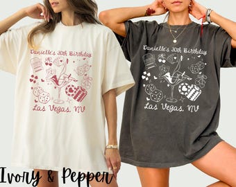 Las Vegas Custom Birthday Shirt, 21st 30th 40th 50th, Casino Party Gift, Girls Vacation. Birthday Squad, Vegas Girls Birthday Trip Shirts
