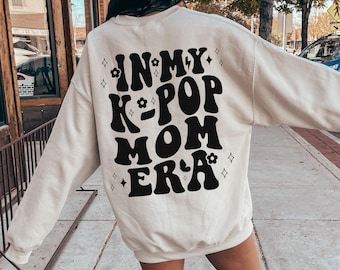 Sudadera para mamá K-Pop, fan de la música coreana, camiseta Kpop, regalo para amantes del KPOP, cuello redondo K-pop, regalo de moda coreana para mamá