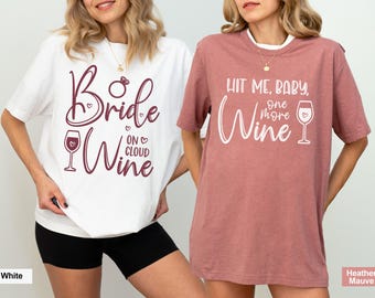Chemises d'enterrement de vie de jeune fille de vin, cave vinicole de Napa Valley Bach, EVJF avec dégustation de vins, vin mariée sur un nuage, t-shirts vignoble, demoiselles d'honneur domaine viticole