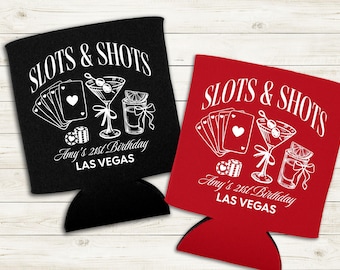 Las Vegas Birthday Personalized Can Cooler, Vegas Girls Bday Trip, 21st 30th 40th 50th, Casino Party, Vegas Can Sleeve Cooler, Party Favors
