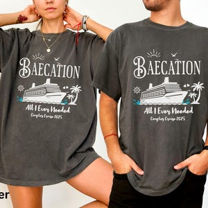 Baecation Cruise Travel Shirt, Matching Couples Cruise Shirts, Honeymoon Trip, Anniversary Cruise, Husband Wife, Boyfriend Girlfriend Tee