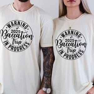 Warning Baecation 2025 Couples Trip T-shirt, Vacation Shirts, Group 2025 Trip Shirts, Group Trip Tee, Matching Couples Vacation Tshirts