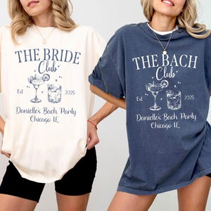 The Bach Club Bachelorette Party Custom Shirts, The Bride Club, Custom Bach, Social Club Bach, Personalized Luxury Bachelorette, Bach Shirts