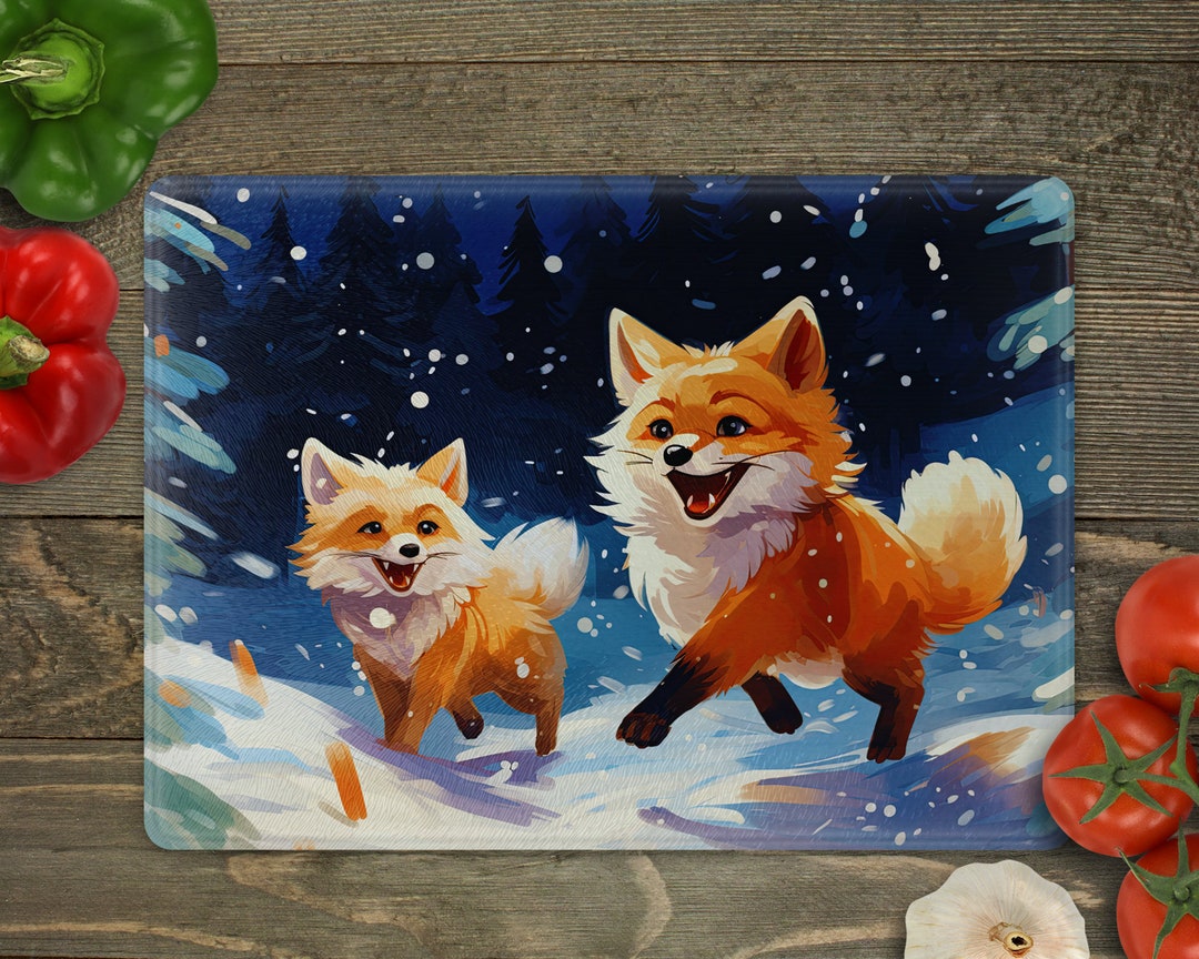Cute Fox Cutting Board PNG Sublimation Design Template Digital Download Etsy