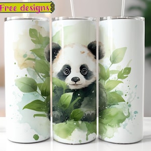 Panda tumbler PNG, Panda tumbler, Russian panda tumbler, Kids tumbler wrap, 20oz Skinny Tumbler, Sublimation Design, Panda tumbler wrap