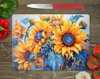 Sunflower Cutting Board Sublimation Design Template Digital Download, Floral Cutting Board