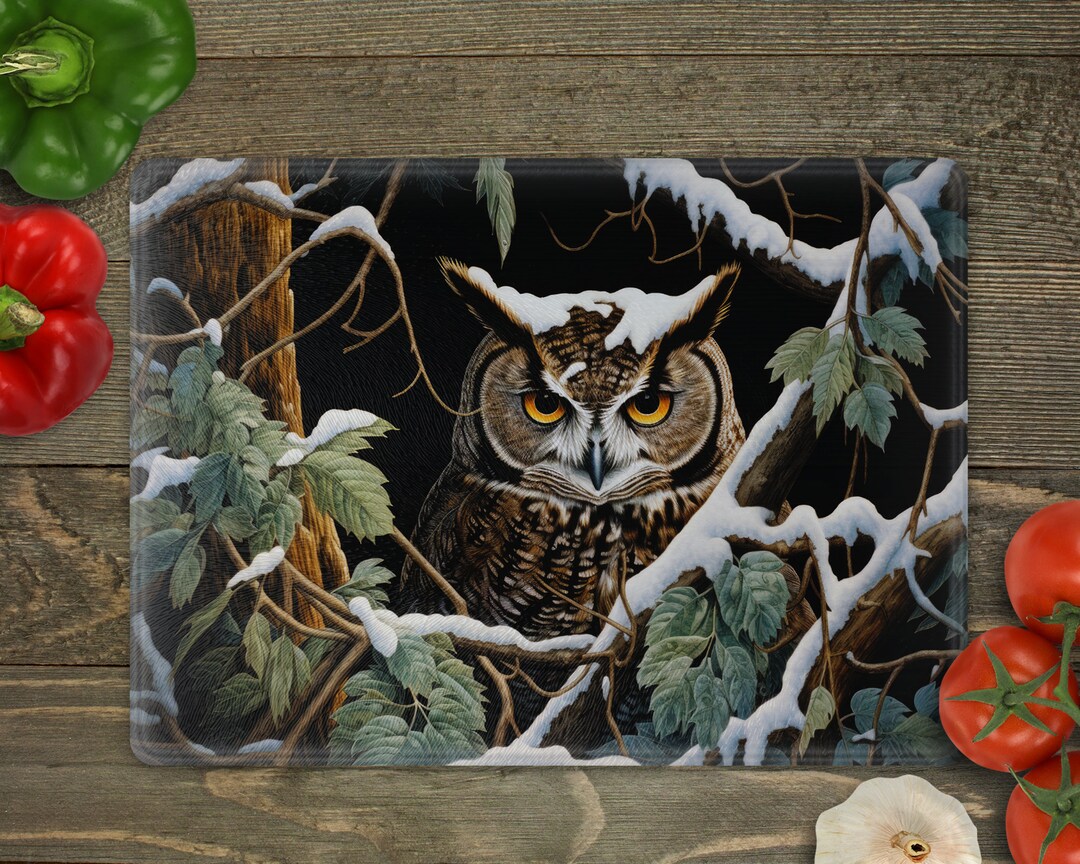 Night Owl Cutting Board PNG Sublimation Design Template Digital