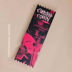 Korrodiertes Sarg Ticket Lesezeichen | Fandom Lesezeichen | Subtiler Fandom Aufkleber | Matte Lesezeichen | Gefälschte Konzertkarte | Abreißbares Lesezeichen