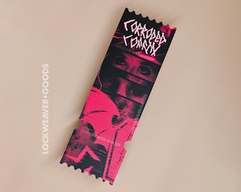 Zakładka do biletu Corroded Coffin | Zakładka Fandom | Subtelna naklejka Fandom | Matowa zakładka | Fałszywy bilet na koncert | Odrywalna zakładka