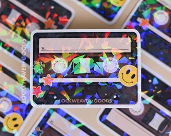 Naklejka Retro Mixtape – Blank Write in Naklejka Retro | Naklejka winylowa | Naklejka holograficzna | Naklejka na laptopa | Retro | Lata 80. | Wodoodporna