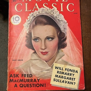 MOVIE CLASSIC magazine, June 1936, Ruby Keeler on cover, complete magazine