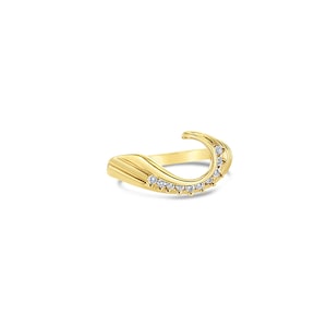 Diamond Ring Wrap / 14k Yellow Gold Diamond Ring / Diamond Ring Guard / Gift For Her / Statement Ring / Vintage Rings / Ring Enhancer
