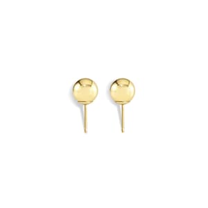 9MM 14k Yellow Gold Polished Ball Studs | Gift for her | Everyday studs | Studs for Earlobe | Studs for Cartilage | Seamless Ball Studs