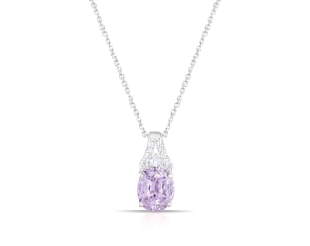 Amethyst Diamond Pendant | 14k White Gold | 14k White Gold |  Gift for Her | Jewelry Gift | Multi-Stone Pendant | Gift Ideas