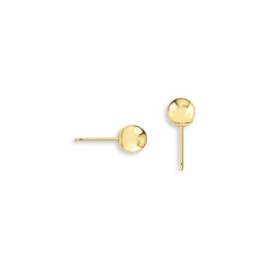 5MM 14k Yellow Gold Polished Ball Studs | Gift for her | Everyday studs | Studs for Earlobe | Studs for Cartilage | Seamless Ball Studs