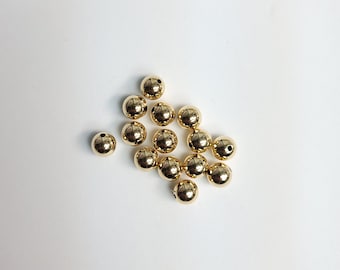 8mm 14k Yellow Gold Polished Round Beads | 14k Yellow Gold | Seamless Beads | Loose Beads | Round Gold | Beads for Necklaces and Bracelets