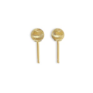5MM 14k Yellow Gold Brushed Satin Ball Earrings  | Gift for her | Studs for Earlobe | Studs for Cartilage | Seamless Ball Studs