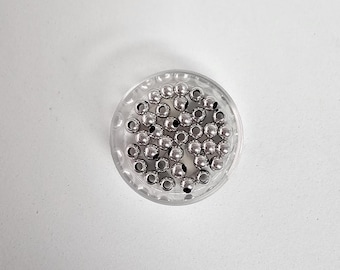 4MM 14k White Gold Polished Round Beads - loose beads, beads for all necklaces and bracelets