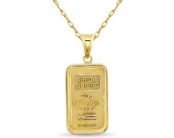 24K イエロー ゴールド 10 グラム クレディ スイス バー ペンダント