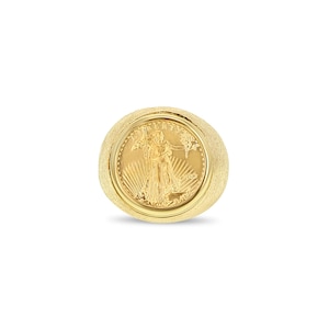 American Eagle Polished or Textured Coin Ring | Collectible Jewelry | Gold Coin Ring | American Gold Coin | Gift for Him | Statement Ring