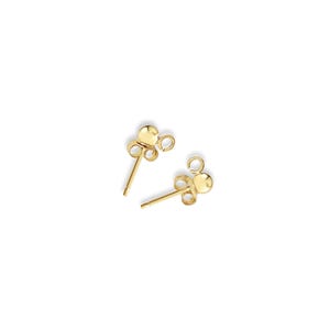 3MM Polished Open Ring Ball Earrings | 14k Yellow Gold | Gift Ideas | Cartilage Studs | Ball Post Studs | Gold Post with Jump Ring