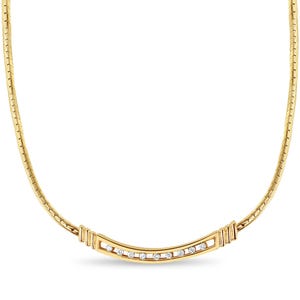 Tension Space Diamond Bar Necklace | 14k Yellow Gold | Gift for Her | Gift Ideas | Bar Necklace |  Vintage Necklace