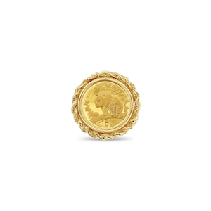 1/20oz Panda Coin Rope Bezel Ring | Gift for Her | Jewelry Gift | Gold Ring | Gift Idea