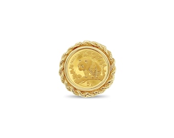 1/20oz Panda Coin Rope Bezel Ring | Gift for Her | Jewelry Gift | Gold Ring | Gift Idea