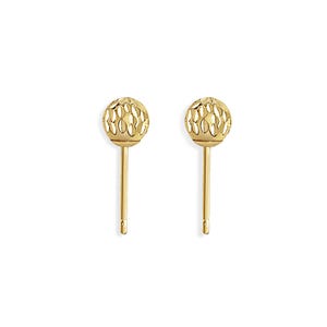 5MM Diamond-Cut Ball Ear Stud Earrings | 14k Yellow Gold | Gift for Her | Gift Ideas | Everyday Studs | Cartilage Studs | Small Ball Studs