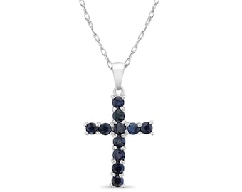 クラシッククロスサファイアホワイトゴールド14K-18Kホワイトゴールド