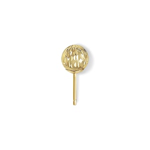 Orecchini a bottone con sfera diamantata da 7 mm / Oro giallo 14k / Regalo per lei / Idee regalo / Orecchini di tutti i giorni / Orecchini per cartilagine / Piccoli orecchini a sfera