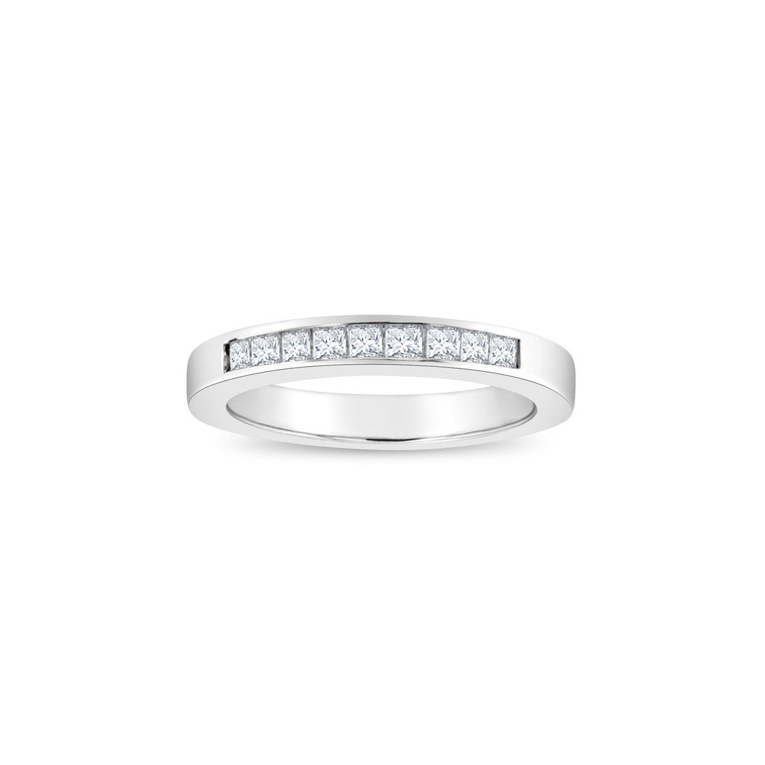 Princess Channel Set Rings Princess Cut Channel Set Diamond Wedding Band | 14k White Gold | Gift ...