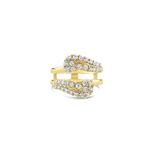 Diamond Cluster Ring Enhancer / 14k Yellow Gold/ Diamond Ring Guard / Gift For Her / Statement Ring / Vintage Rings