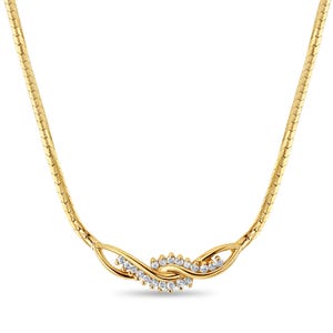 Infiniti Diamond Necklace with Beveled Snake Chain | 14k Yellow Gold | Gift for Her | Gift Ideas | Holiday Gift | Christmas Gift