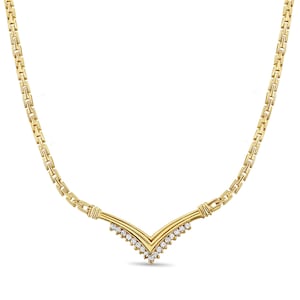 Diamond Chevron Necklace 14k Yellow Gold | Multi-Stone Necklace | Gift for Her | Gift Ideas | Bar Necklace |  Vintage Necklace