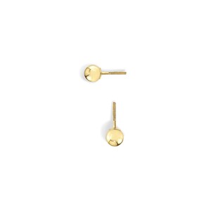 5MM 14k Yellow Gold Polished Ball Studs | Screwback | Gift for her | Studs for Earlobe | Classic Ball Earrings | Seamless Ball Studs