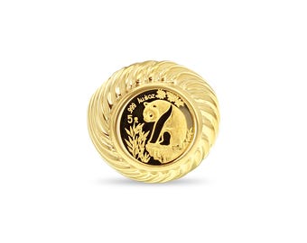 1993 1/20OZ Fine Gold Panda Coin Ring | Gift for Her or Him | Coin