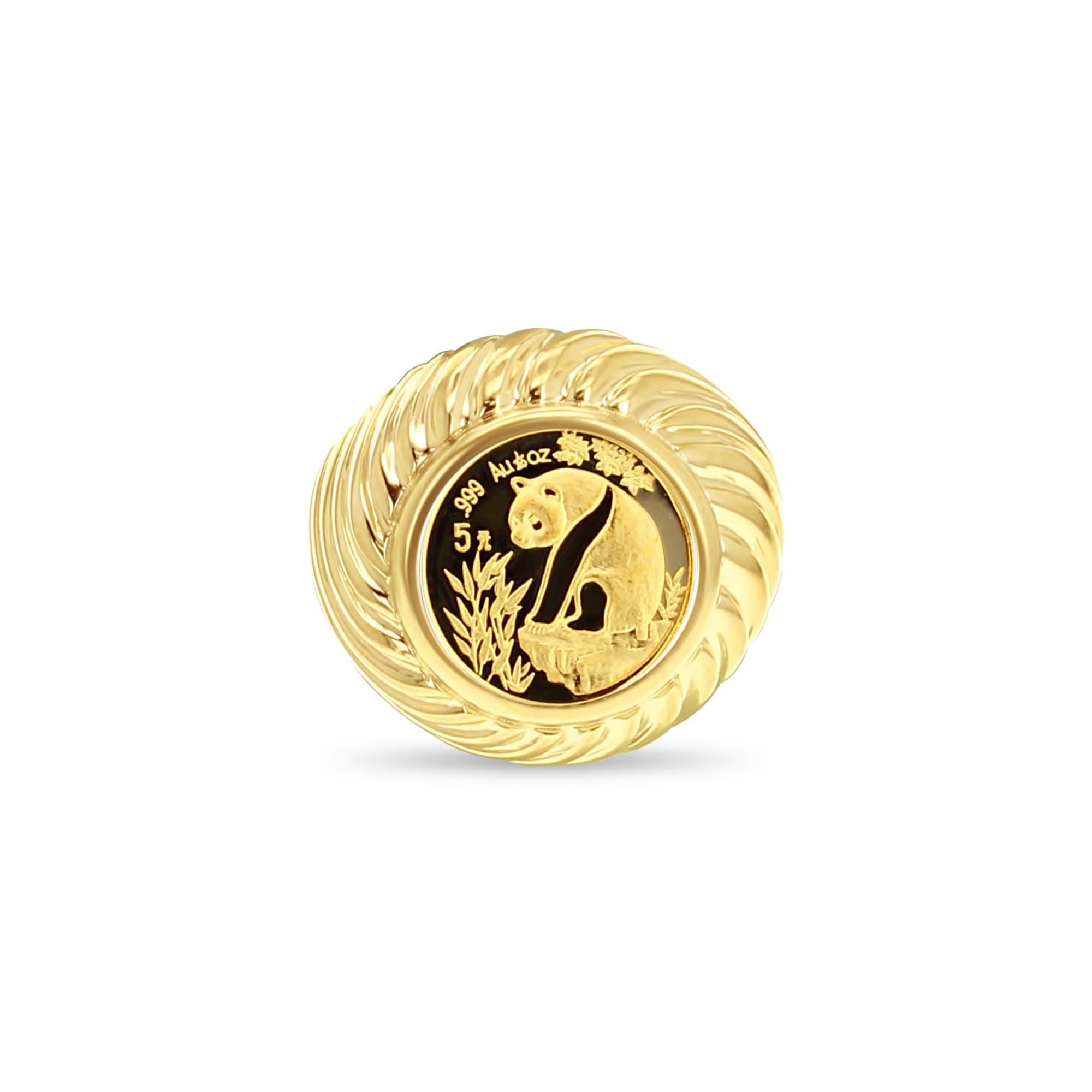 1993 1/20OZ Fine Gold Panda Coin Ring | Gift for Her or Him | Coin