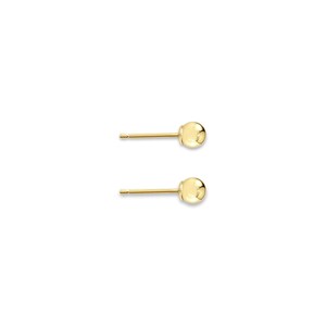 4MM 14k Yellow Gold Polished Ball Studs | Gift for her | Everyday studs | Studs for Earlobe | Studs for Cartilage | Seamless Ball Studs