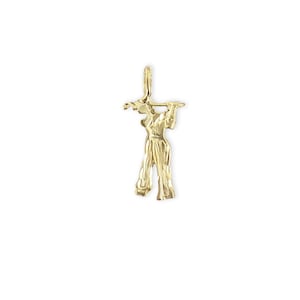 Golfer Swinging Charm | 14k Yellow Gold | Sports Charm | Gift for Him | Unique charm for Him | Golfing Pendant | Solid Gold charm
