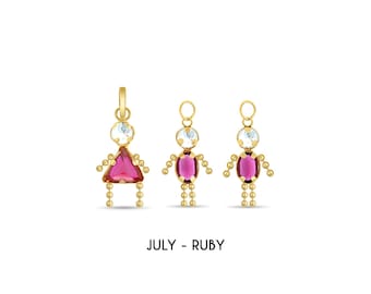 Vintage Baby Birthstone Charms in 14k Yellow Gold
