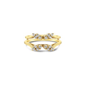 Diamond Ring Guard & Enhancer / 14k Yellow Gold Diamond Ring / Gift For Her / Statement Ring / Vintage Rings / Diamond Ring Wrap