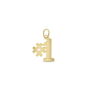 Number One Yellow Gold Charm | Statement Necklace | Gift for Her | Christmas Gift | #1 Charms | Charm for Bracelet