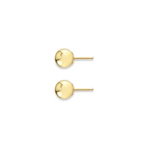 7MM 14k Yellow Gold Polished Ball Studs | Gift for her | Everyday studs | Studs for Earlobe | Studs for Cartilage | Seamless Ball Studs