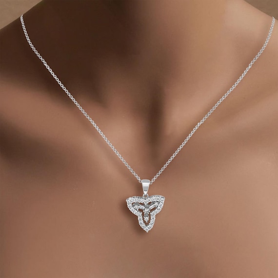 Trinity Diamond Necklace | Statement Necklace | U… - image 2