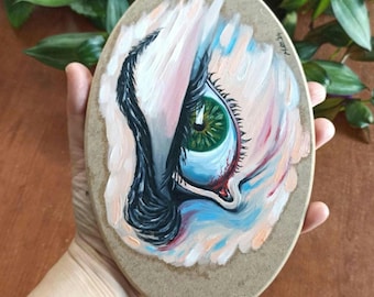Original Oil Painting, Eye Portrait, Gothic Victorian Wall Decor