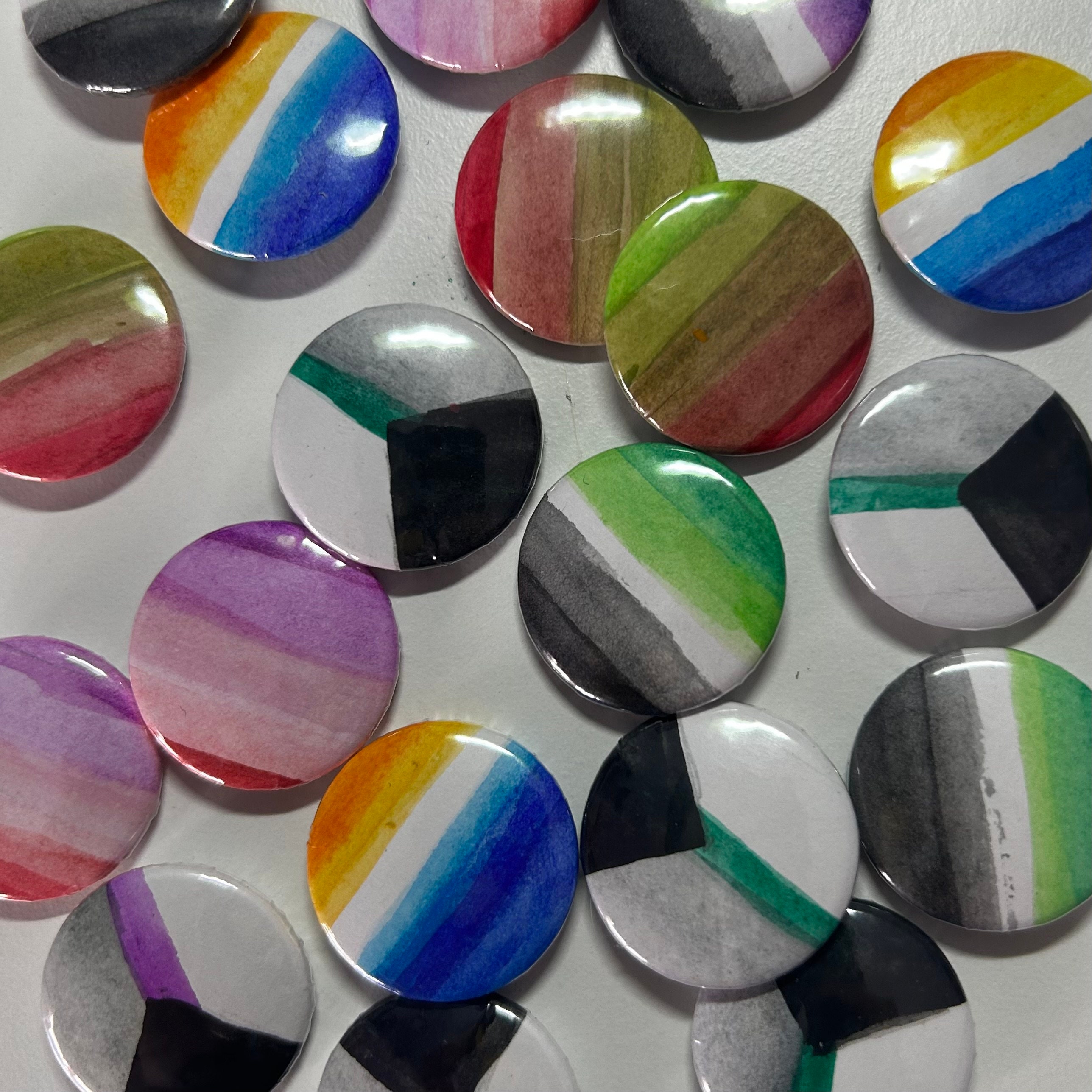 Watercolor Aroace Spectrum Pins