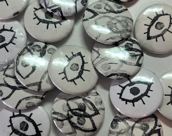 Linocut Eye Pins