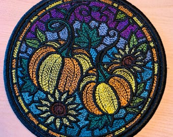 Stained Glass Pumpkin Coaster
